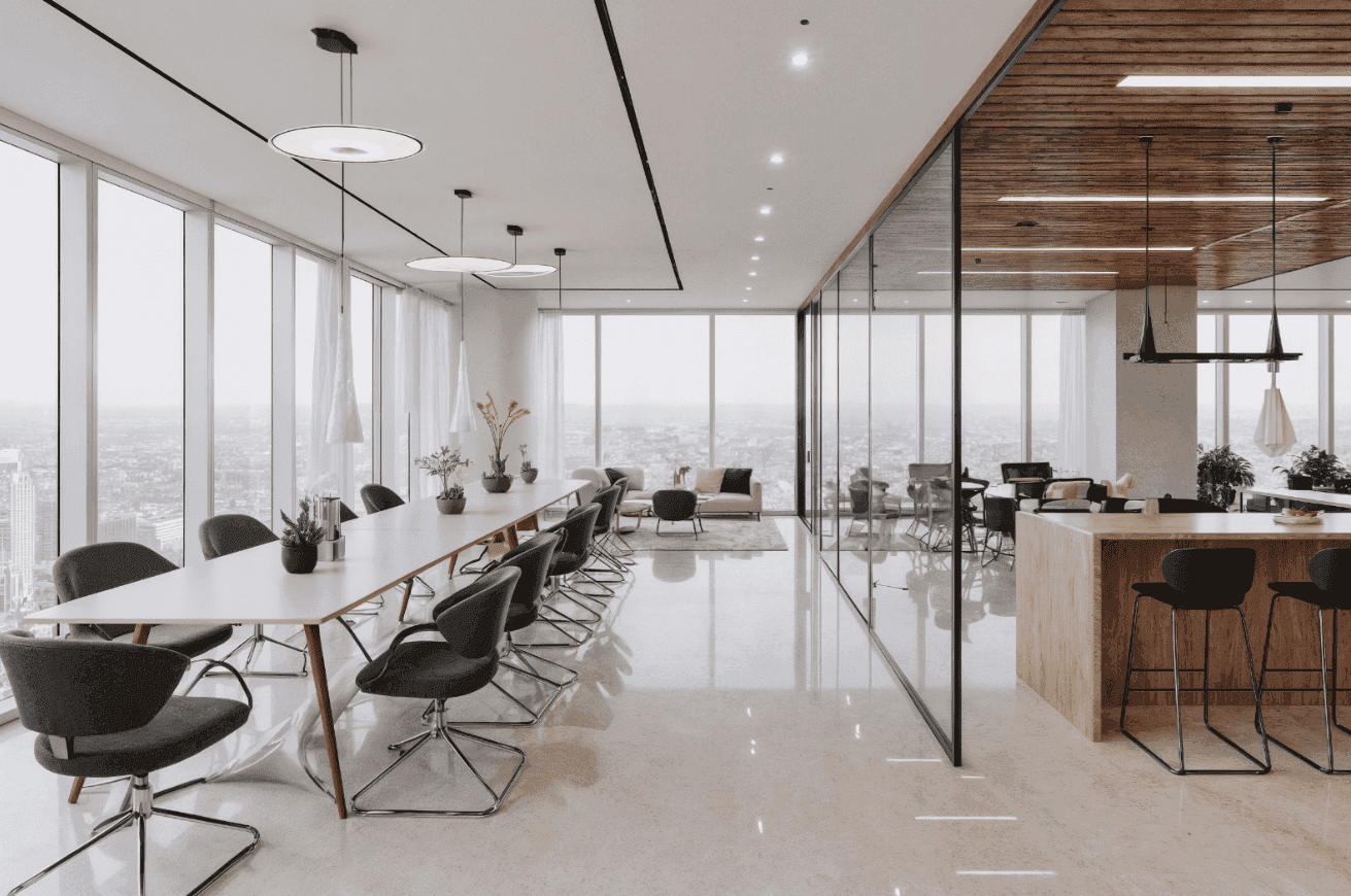 Modern Office Interior with City View